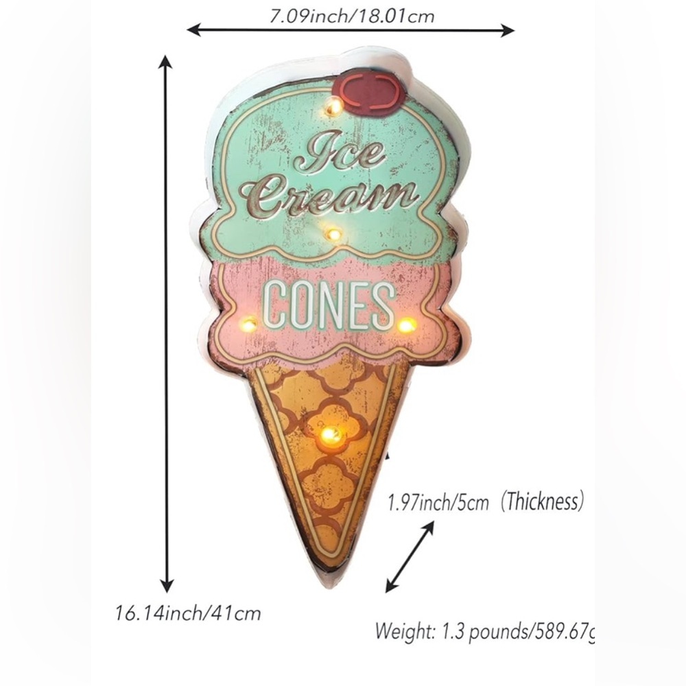 Ice Cream Cone LED Night Lights - Picture 4 of 7